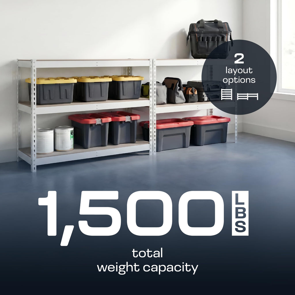 Heavy Duty 5 Tier Metal Storage Shelves  18x36x72 Adjustable Steel Garage Rack & Pantry Organizer (Hammertone)