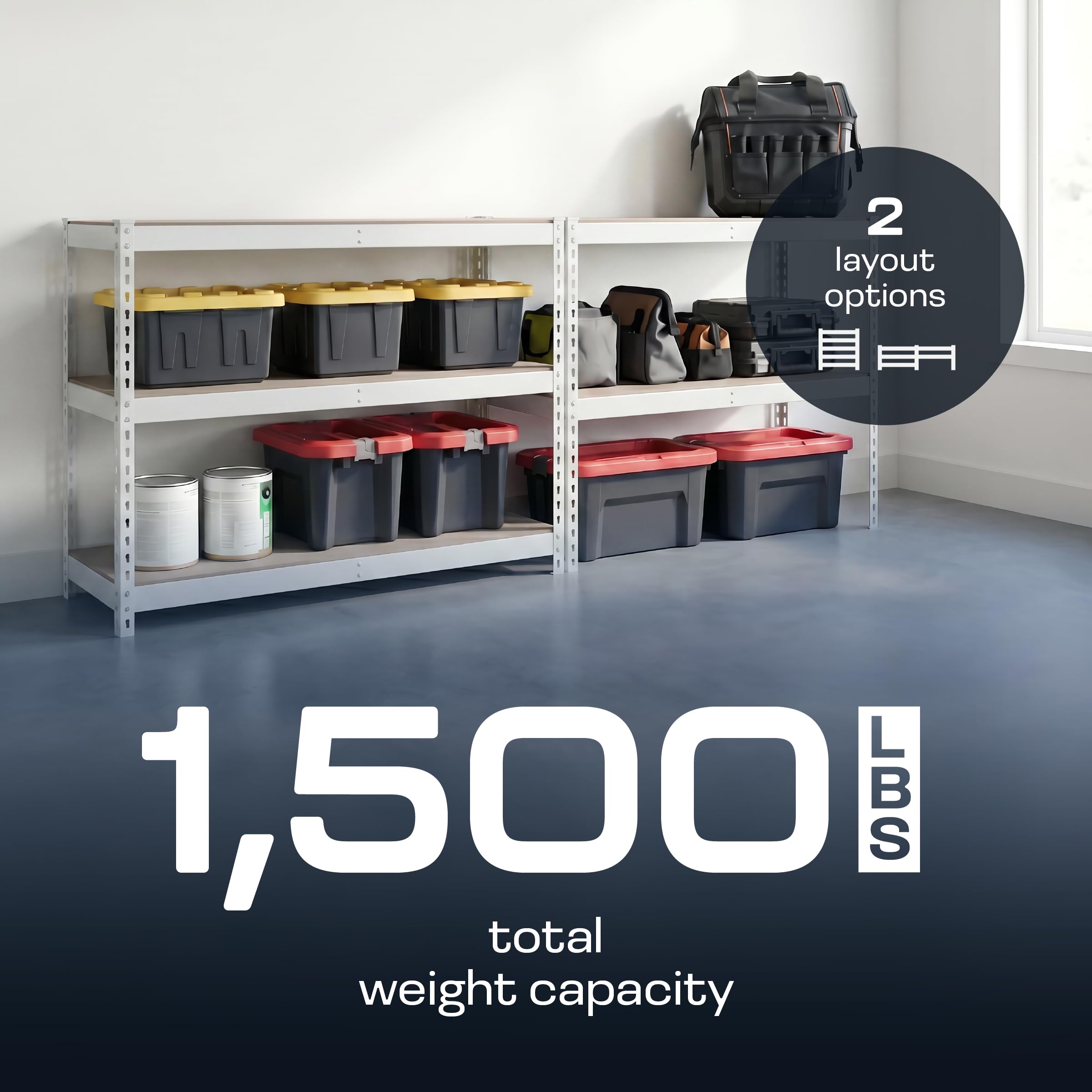 Heavy Duty 5 Tier Metal Storage Shelves  18x36x72 Adjustable Steel Garage Rack & Pantry Organizer (Hammertone)