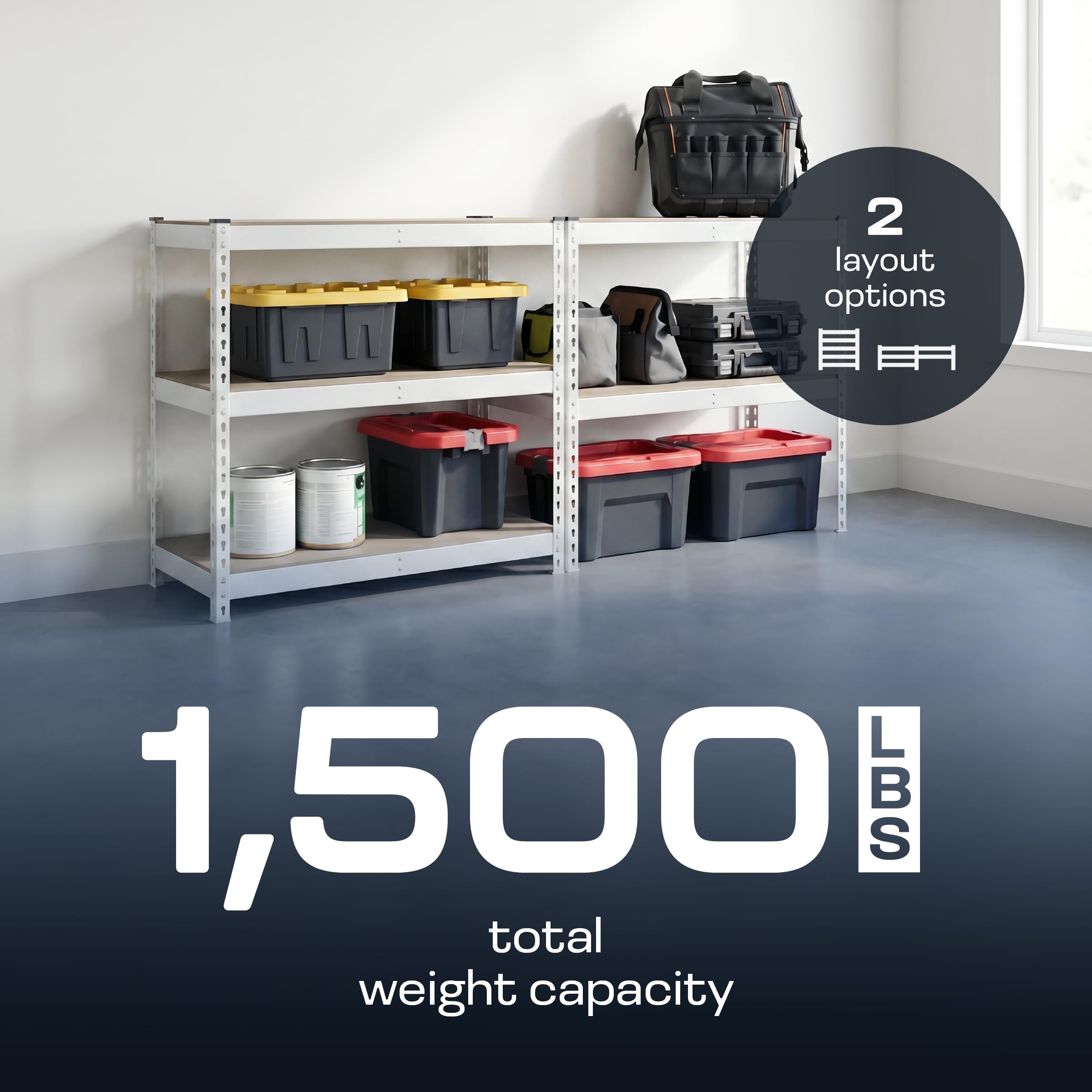 Heavy Duty 5 Tier Metal Storage Shelves  18x36x72 Adjustable Steel Garage Rack & Pantry Organizer (Hammertone)