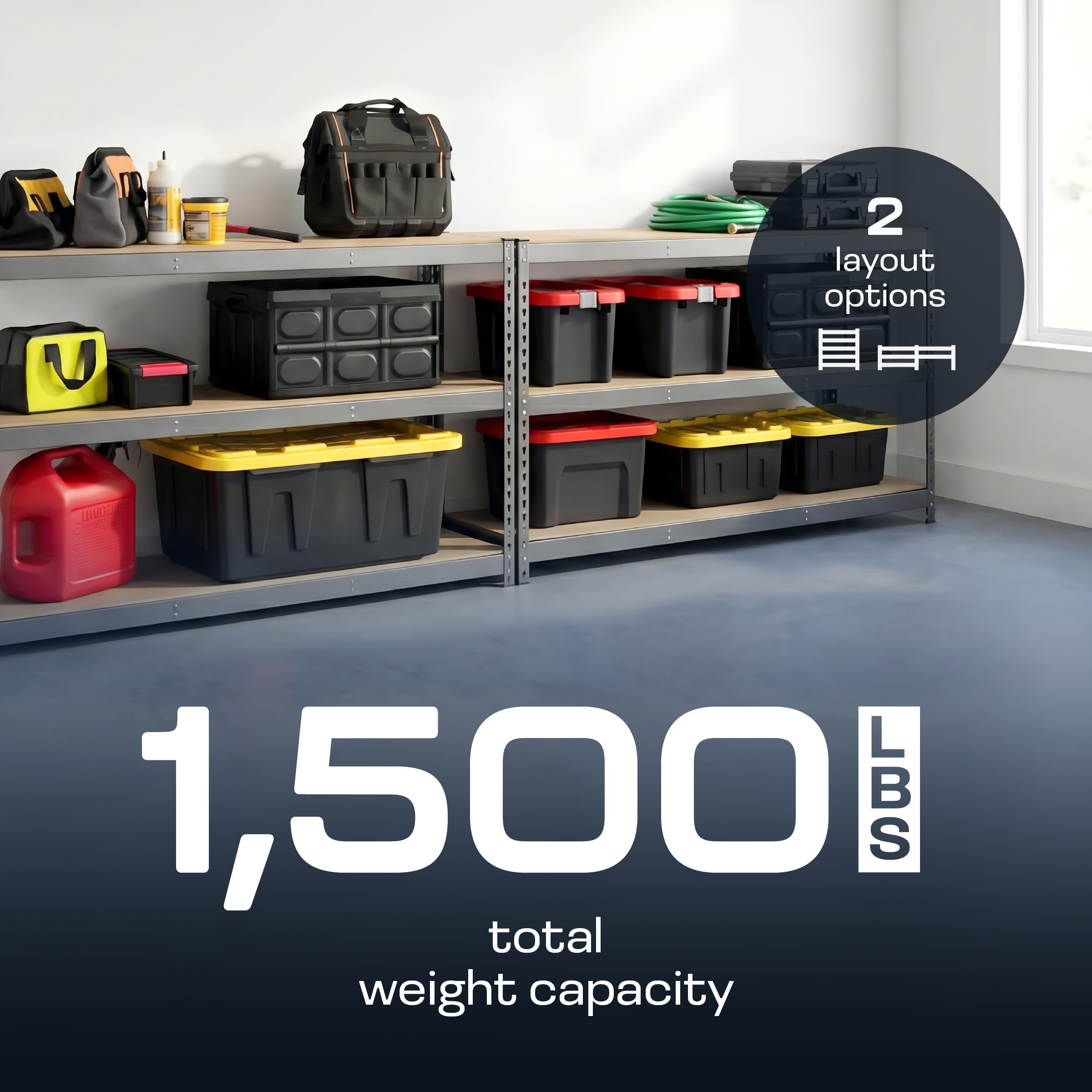 Heavy Duty 5 Tier Metal Storage Shelves  18x36x72 Adjustable Steel Garage Rack & Pantry Organizer (Hammertone)
