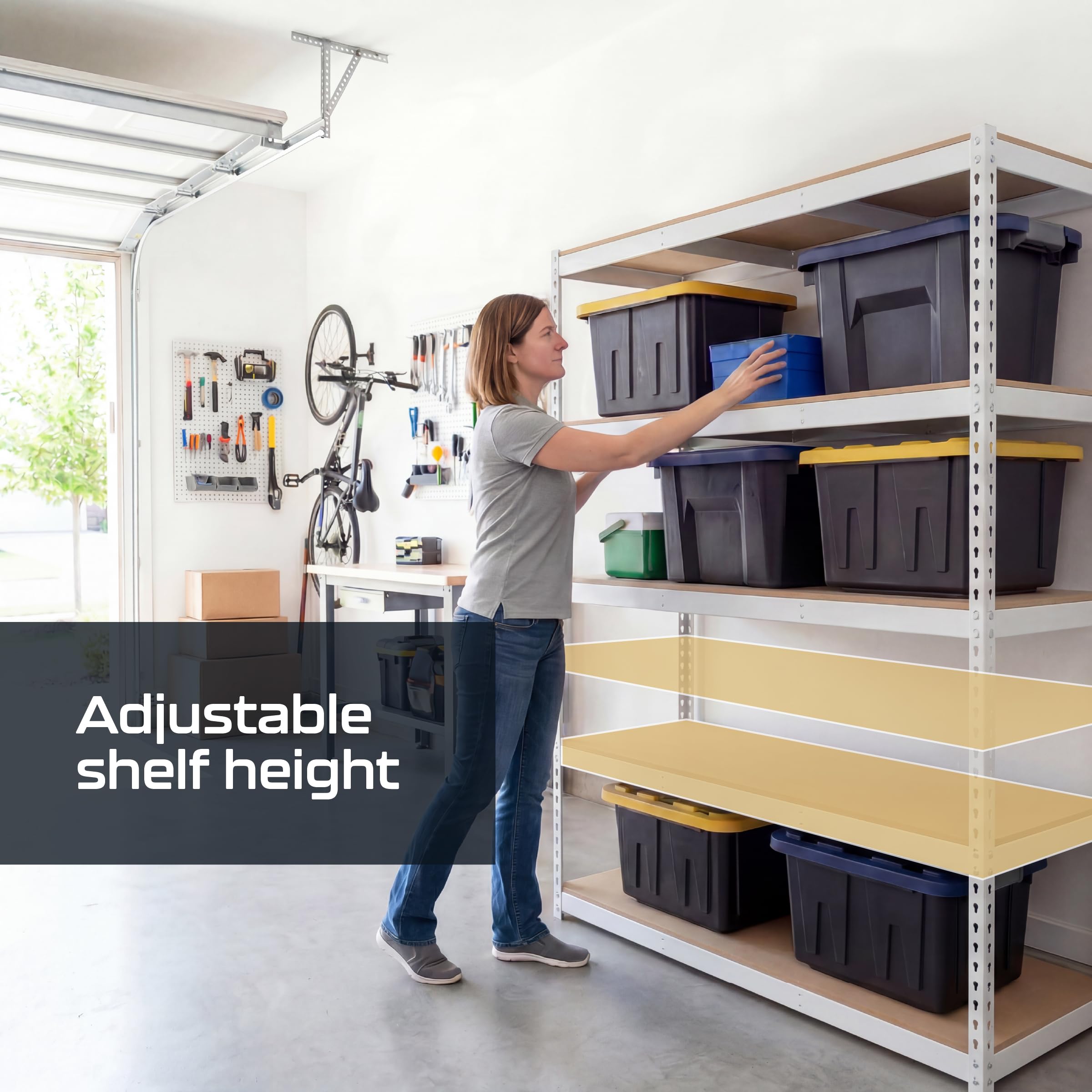 Heavy Duty 5 Tier Metal Storage Shelves  18x36x72 Adjustable Steel Garage Rack & Pantry Organizer (Hammertone)