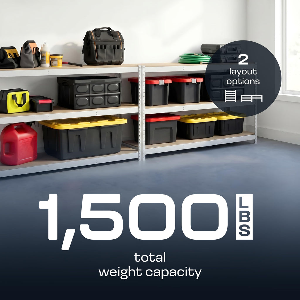Heavy Duty 5 Tier Metal Storage Shelves  18x36x72 Adjustable Steel Garage Rack & Pantry Organizer (Hammertone)