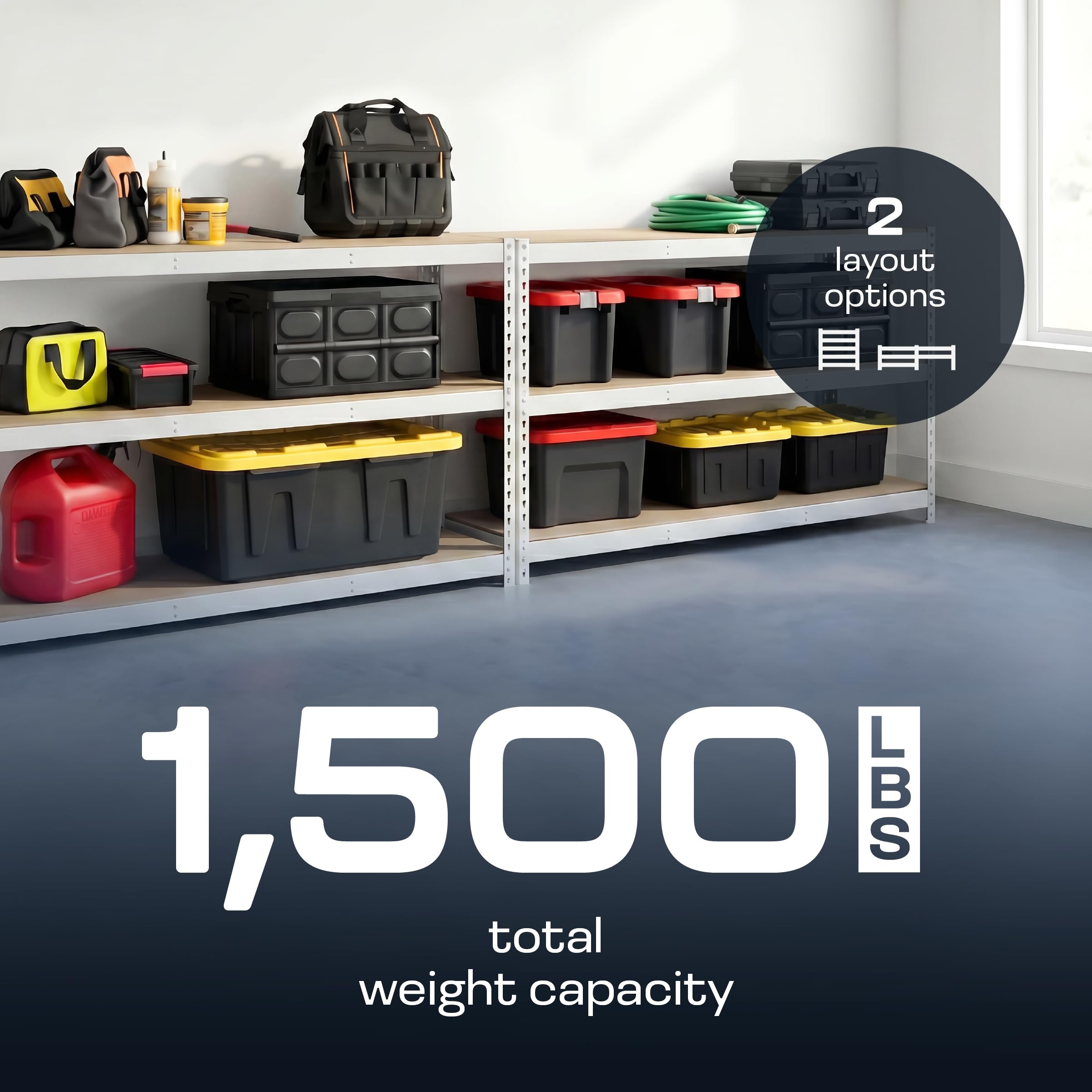 Heavy Duty 5 Tier Metal Storage Shelves  18x36x72 Adjustable Steel Garage Rack & Pantry Organizer (Hammertone)
